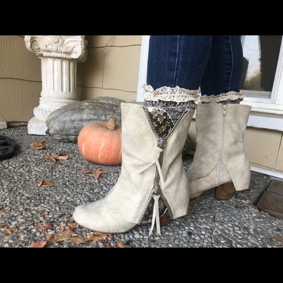 Cream Booties Perfect for Fall - Picture 3 of 4